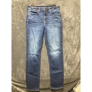 AE Airflex Slim Straight Jean Men 30x34 Distress Med Wash Americana Street Wear